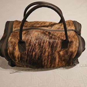 Stylish Leather HAIR ON Tan Men's Bag